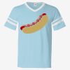V-Neck Jersey with Striped Sleeves Thumbnail