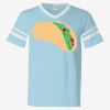 V-Neck Jersey with Striped Sleeves Thumbnail