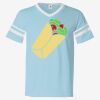 V-Neck Jersey with Striped Sleeves Thumbnail