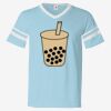 V-Neck Jersey with Striped Sleeves Thumbnail