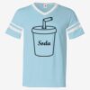 V-Neck Jersey with Striped Sleeves Thumbnail