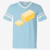 V-Neck Jersey with Striped Sleeves Thumbnail
