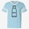 V-Neck Jersey with Striped Sleeves Thumbnail