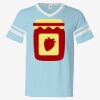 V-Neck Jersey with Striped Sleeves Thumbnail