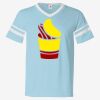 V-Neck Jersey with Striped Sleeves Thumbnail