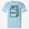 V-Neck Jersey with Striped Sleeves Thumbnail