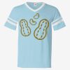 V-Neck Jersey with Striped Sleeves Thumbnail