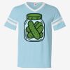 V-Neck Jersey with Striped Sleeves Thumbnail