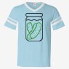 V-Neck Jersey with Striped Sleeves Thumbnail
