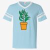 V-Neck Jersey with Striped Sleeves Thumbnail