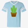 V-Neck Jersey with Striped Sleeves Thumbnail