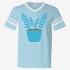 V-Neck Jersey with Striped Sleeves Thumbnail