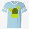 V-Neck Jersey with Striped Sleeves Thumbnail