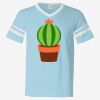 V-Neck Jersey with Striped Sleeves Thumbnail