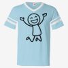 V-Neck Jersey with Striped Sleeves Thumbnail