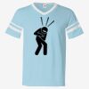 V-Neck Jersey with Striped Sleeves Thumbnail