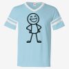 V-Neck Jersey with Striped Sleeves Thumbnail